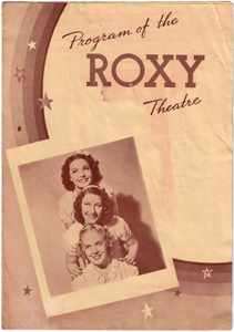 Roxy Theatre Program Cover