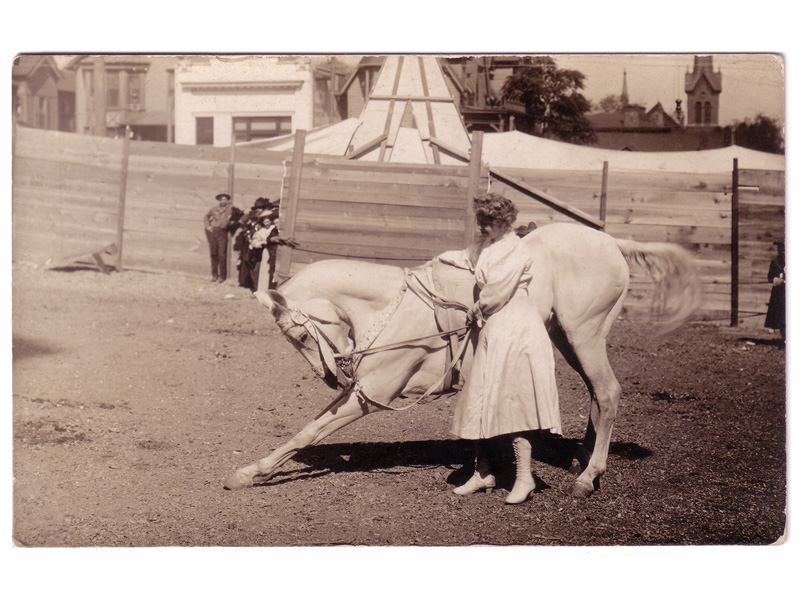 Ada with her famous horse, Columbus, circa 1910.