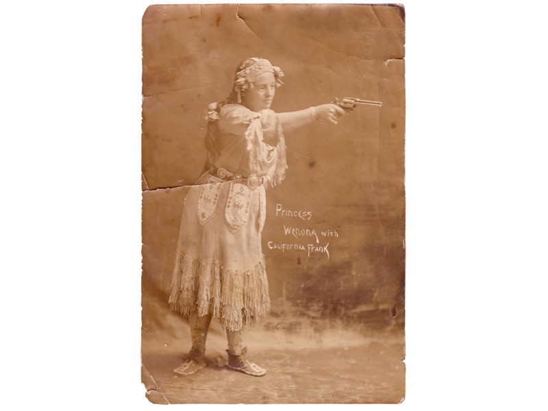Princess Wenona (Lillian Smith) with California Frank’s  All-Star Wild West, circa 1911.