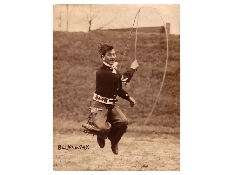 Bee Ho doing the Texas skip while with Diamond Dick’s Wild West, December 12th,1914. 